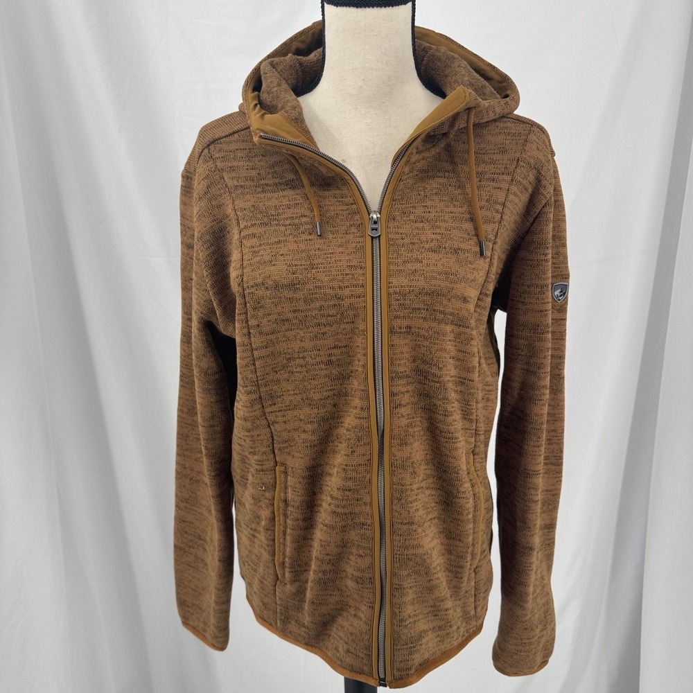 Kuhl Alska Hoody Womens Large Brown Full Zip Fleece Sweater Jacket RN108846